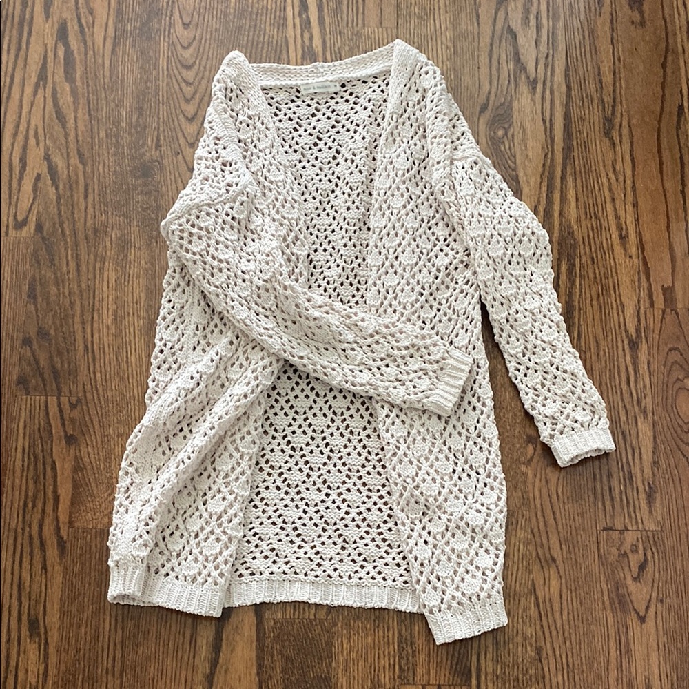Cream Open Knit Cardigan